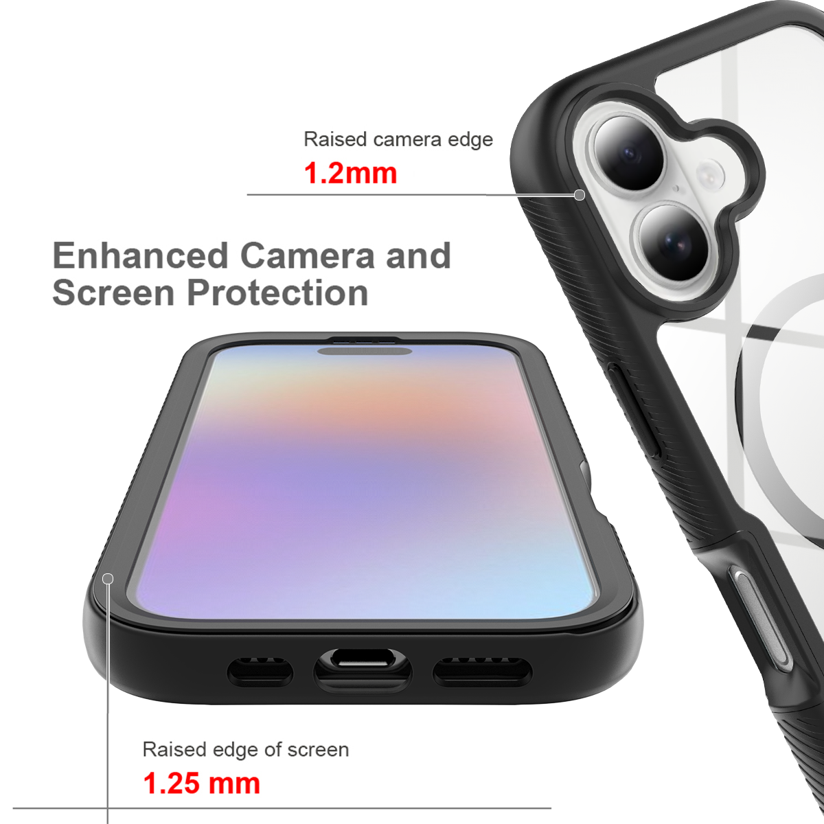 New Solid Color Starry Sky Hard Case for iPhone 17 Pro Max/16 Pro Max/15 - Side View